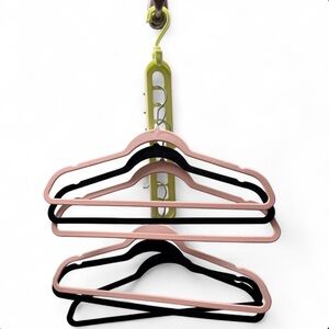 Pink and Black Velvet Hangers Set